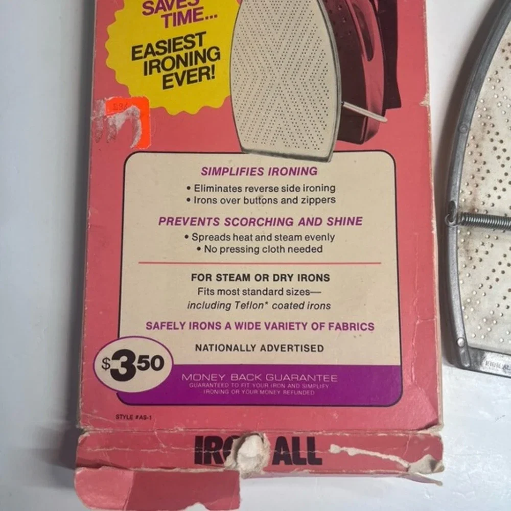 Vtg‎ IRON ALL Cover For Steam Or Dry Irons Attachment Stacy Products 1974